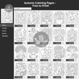 Autumn Coloring Pages free