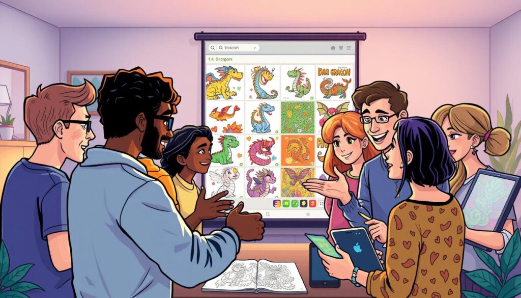 coloring community on social media